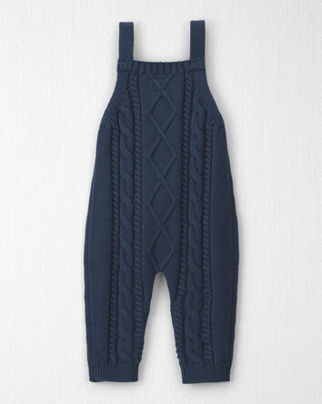 B&eacute;b&eacute; gar&ccedil;on - Salopette en coton biologique &agrave; tricot torsad&eacute;, 