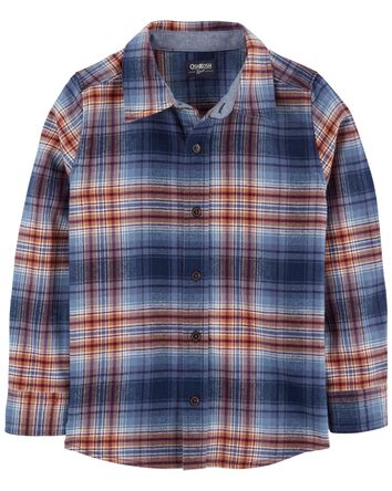 Cozy Flannel Button-Front Shirt, 