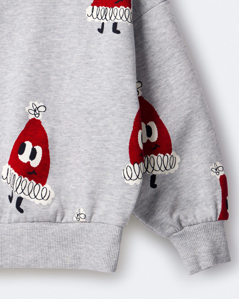 Toddler Santa Hat Dolman-Sleeve Sweatshirt - Heather Grey, image 7 of 7 slides