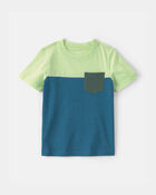 Toddler Boy colour Block Short-Sleeve T-Shirt - Blue/Green, image 1 of 3 slides
