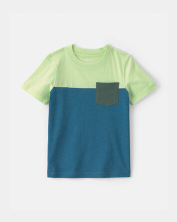 Toddler Boy colour Block Short-Sleeve T-Shirt - Blue/Green, 