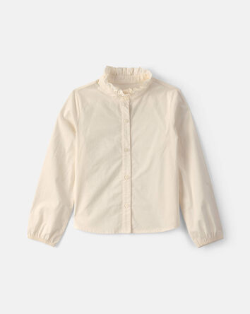 Filles - Ensemble 2 pi&egrave;ces gilet tricot et haut &agrave; carreaux &ndash; Cr&egrave;me, 