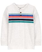 Baby Striped Long-Sleeve Henley, image 1 of 3 slides