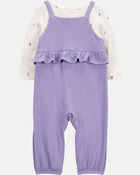 Baby Girl 2-Piece Long-Sleeve Tee & Coverall Set, image 2 of 6 slides