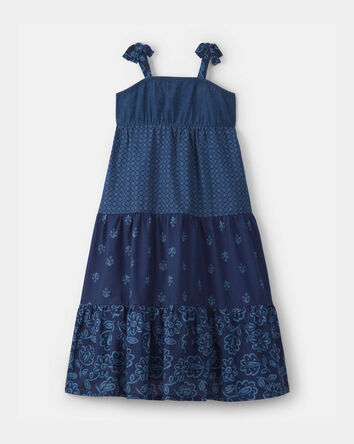Girls Floral Maxi Dress - Navy, 