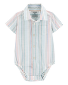 Baby 3-Piece Button-Down Bodysuit & Suspender Short Set, image 3 of 5 slides