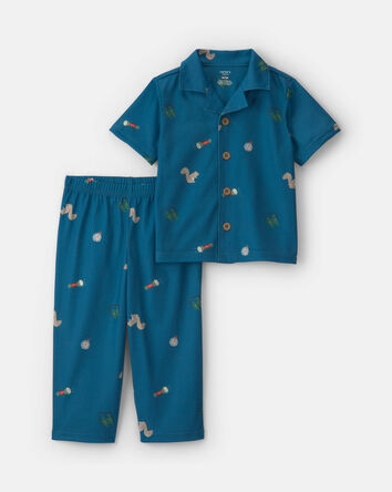 Toddler Boy Camp Short-Sleeve 2-Piece Pyjama Set, 
