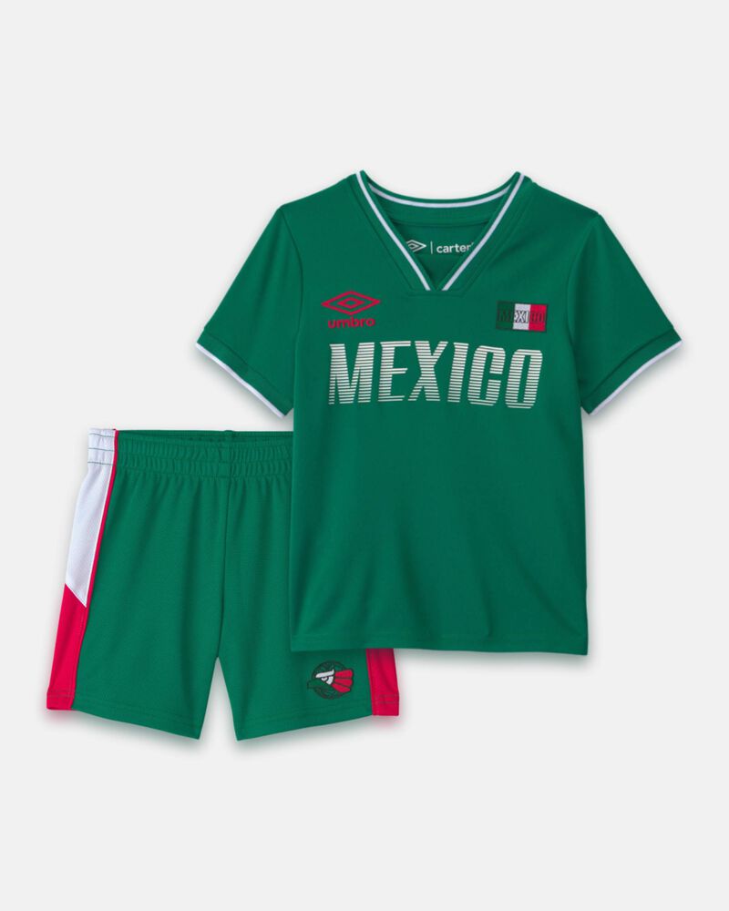 Ensemble 2 pi&egrave;ces chandail de soccer et short Umbro du Mexique pour tout-petit - Vert/Blanc/Rouge, image 1 sur 10 diapositives
