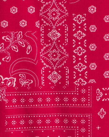 Toddler Girl Bandana Ruffle-Sleeve Top - Red, 