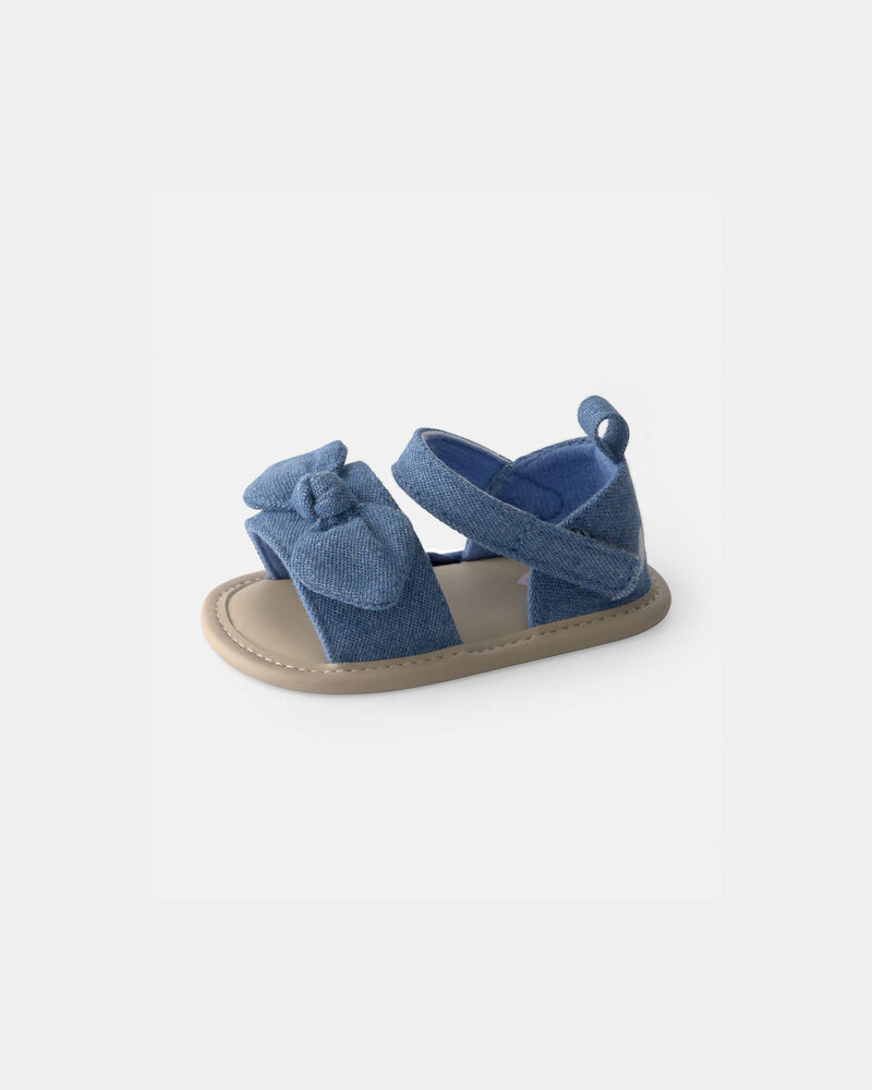 Baby Girl Bow Sandals - Blue, image 6 of 6 slides
