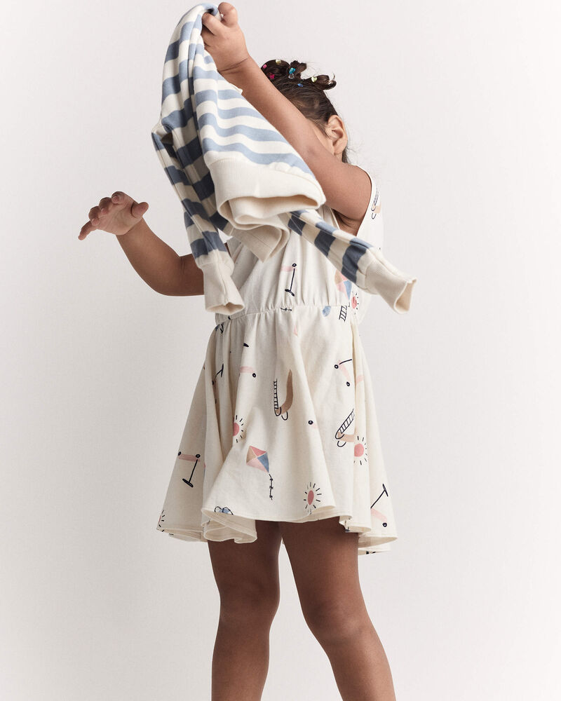 Toddler Girl Avenue Twirl™ Dress in Park Day Print - Cream, image 5 of 8 slides
