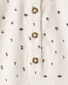 Girls Floral Corduroy Dress - Ivory, image 3 of 4 slides