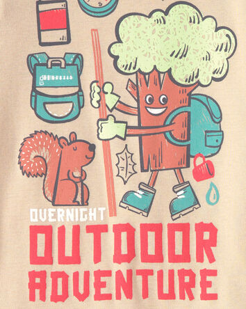 Toddler Boy Tree 100% Cotton Snug Fit 4-Piece Pyjama Set - Green/Cream, 