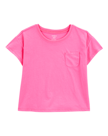Kid Solid Short-Sleeve Fashion Top - Pink, 