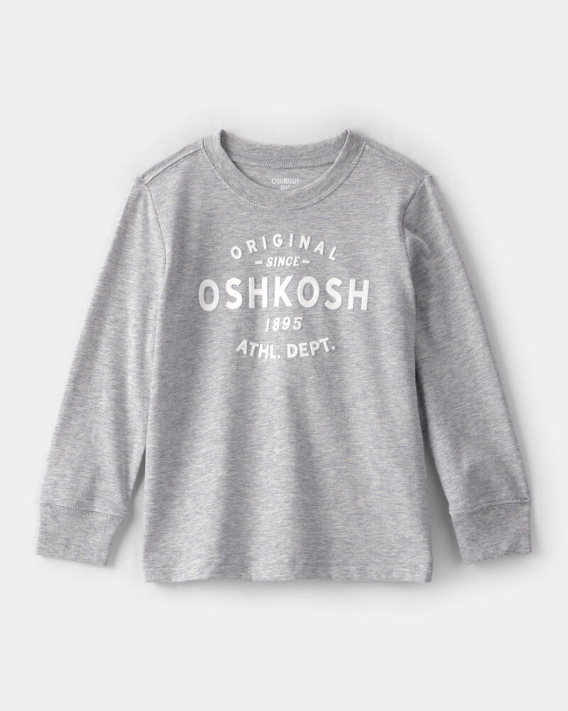 Tout-petit gar&ccedil;on - T-shirt &agrave; manches longues avec logo Oshkosh - Gris, image 1 sur 3 diapositives