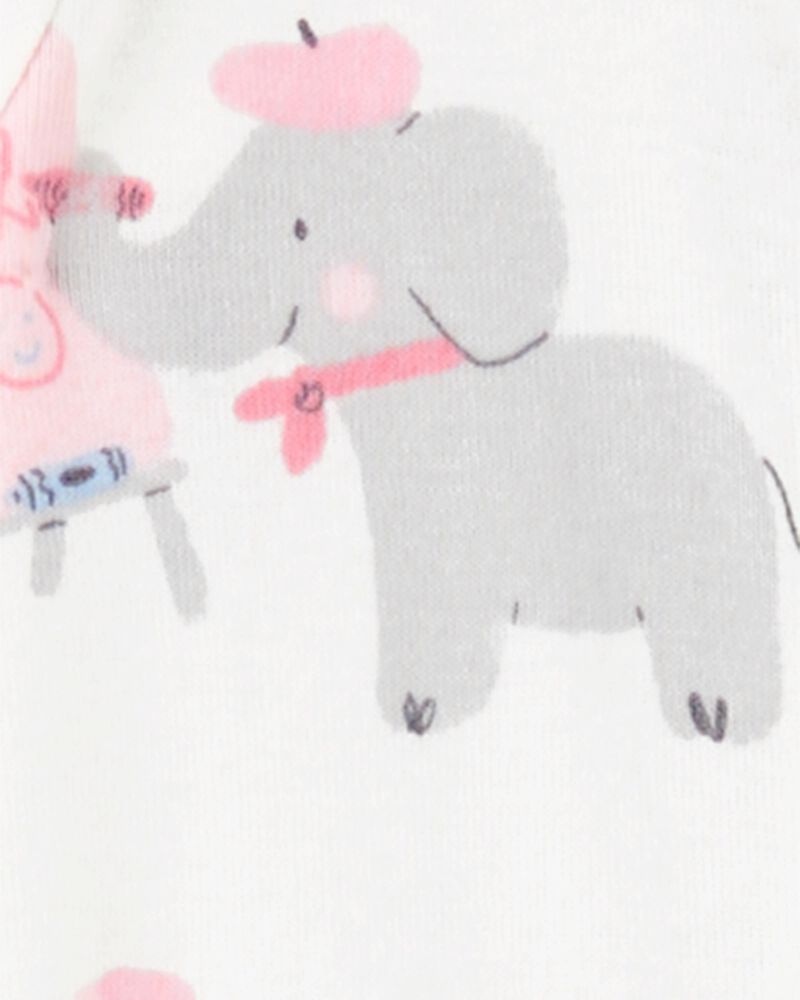 Baby 1-Piece Elephant 100% Snug Fit Cotton Footie Pyjamas, image 2 of 4 slides