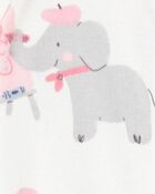 Baby 1-Piece Elephant 100% Snug Fit Cotton Footie Pyjamas, image 2 of 4 slides