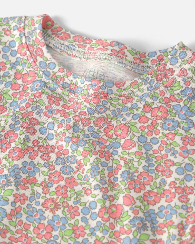 Tout-petit fille - Pyjama 2 pi&egrave;ces en coton biologique &agrave; motif floral, image 2 sur 3 diapositives