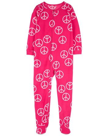 1-Piece Peace Fleece Footie Pyjamas, 