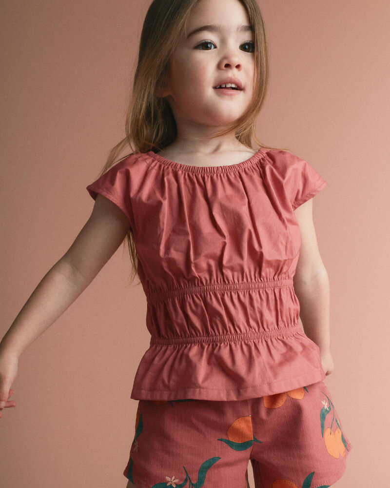 Tout-petit fille - Haut p&eacute;plum &agrave; taille &eacute;lastique - Bourgogne, image 1 sur 6 diapositives