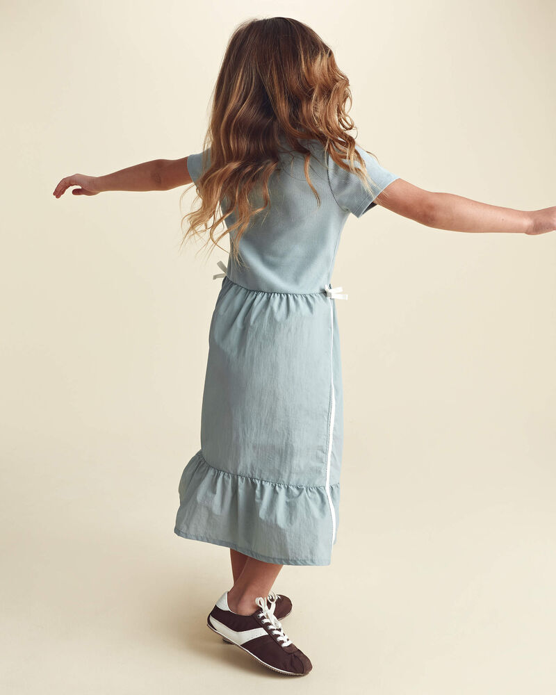 Filles - Robe mi-longue &agrave; n&oelig;ud - Bleu, image 4 sur 6 diapositives
