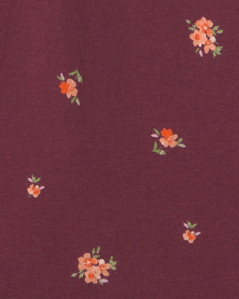 Filles - Haut manches longues &agrave; motif floral &ndash; Bourgogne, image 2 sur 2 diapositives