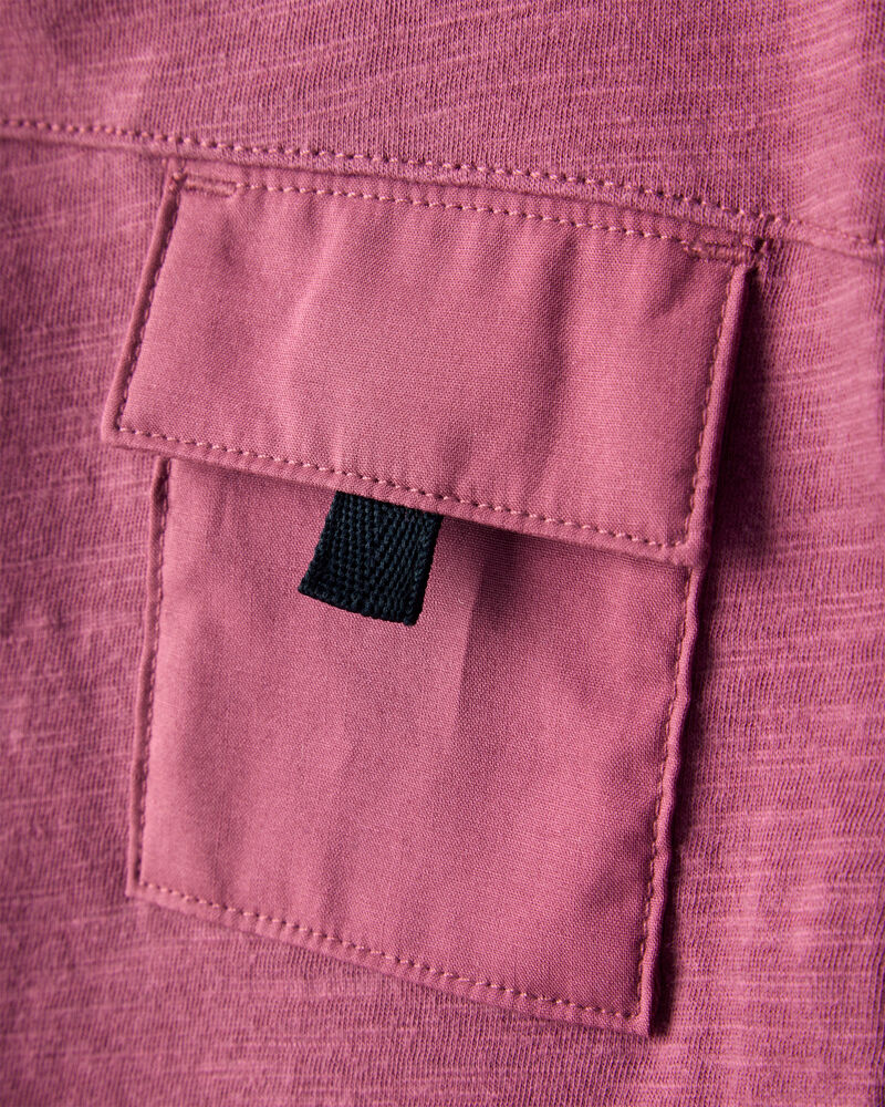 Baby Boy Long-Sleeve Pocket Tee - Red, image 2 of 5 slides