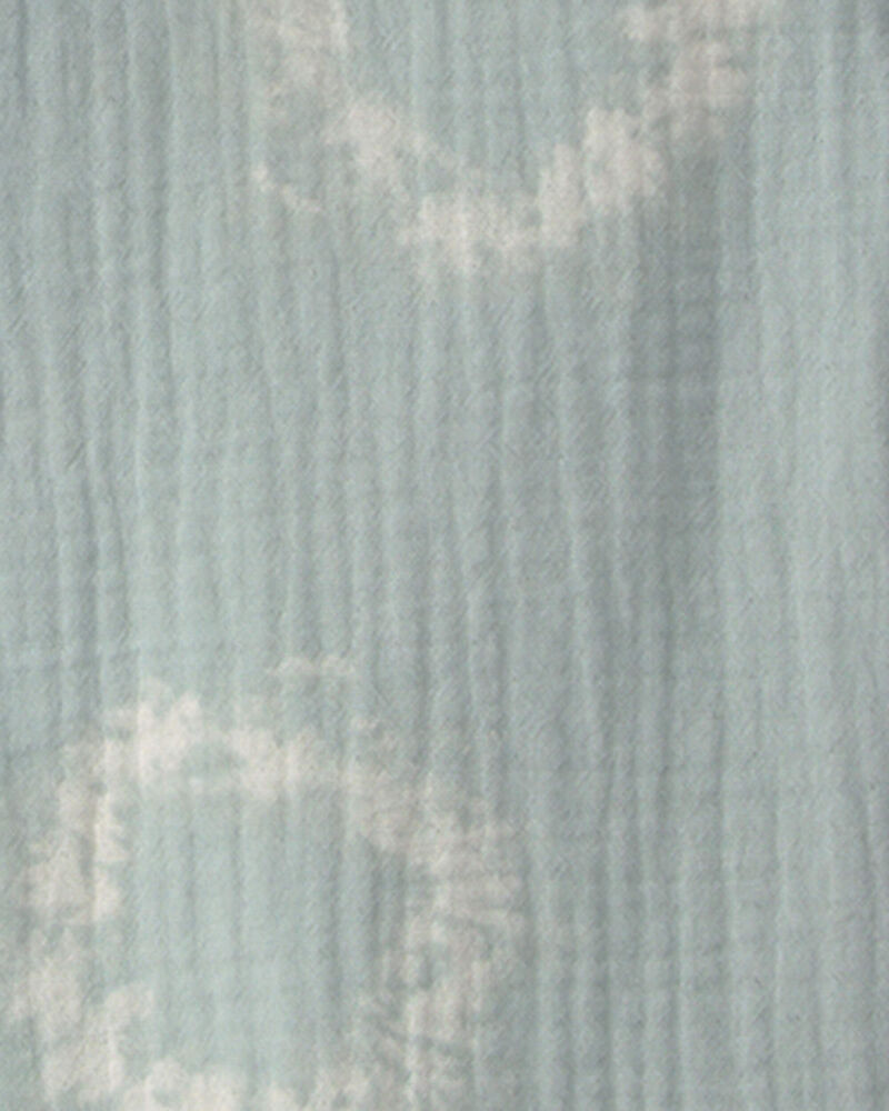 Gar&ccedil;ons - Chemise boutonn&eacute;e en gaze &agrave; manches courtes teinte sur n&oelig;uds - Vert, image 2 sur 2 diapositives