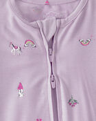 B&eacute;b&eacute; fille - Grenouill&egrave;re PurelySoft &agrave; fermeture &agrave; glissi&egrave;re 2 sens, conte de f&eacute;es - Mauve, image 2 sur 5 diapositives