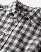 Baby Gingham Button-Front Shirt Made With Linen, image 2 of 4 slides