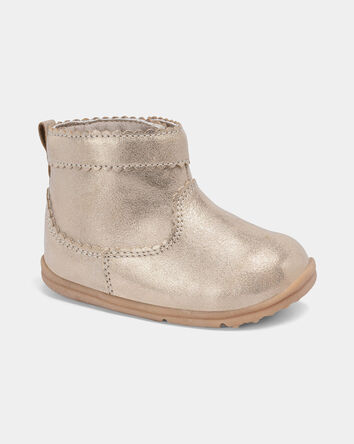 Baby Girl Every Step® First Walker Metallic Boots - Gold, 