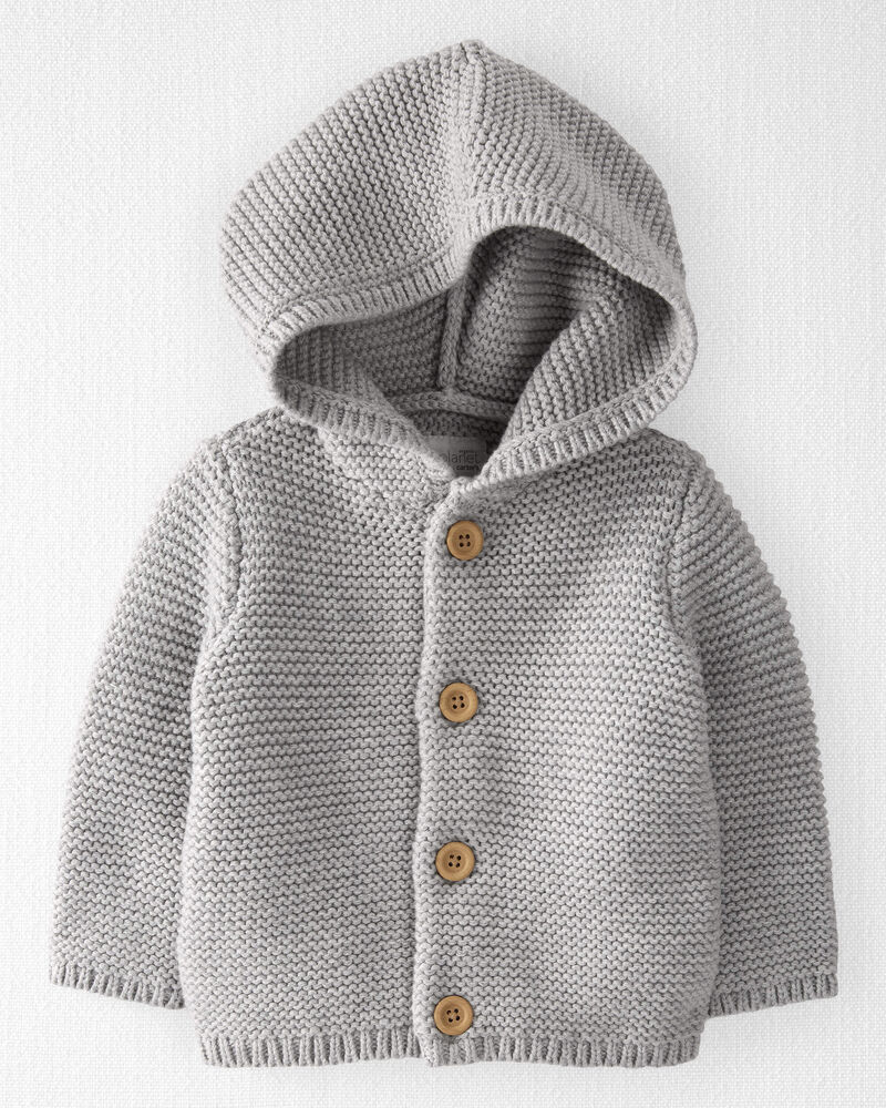 Bébé Cardigan à surpiqûre unique en coton biologique , image 1 sur 6 diapositives