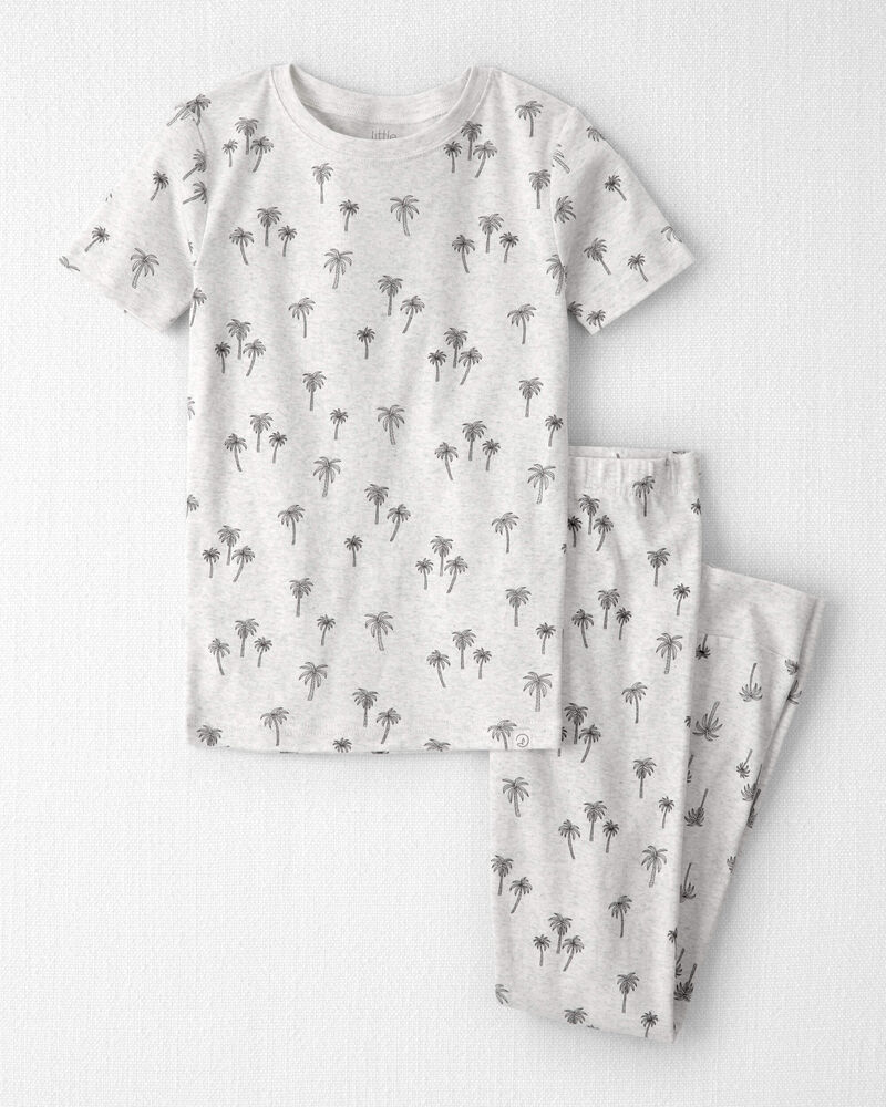 Kid 2-Piece Organic Cotton Pyjamas in Palm Trees, image 1 of 4 slides