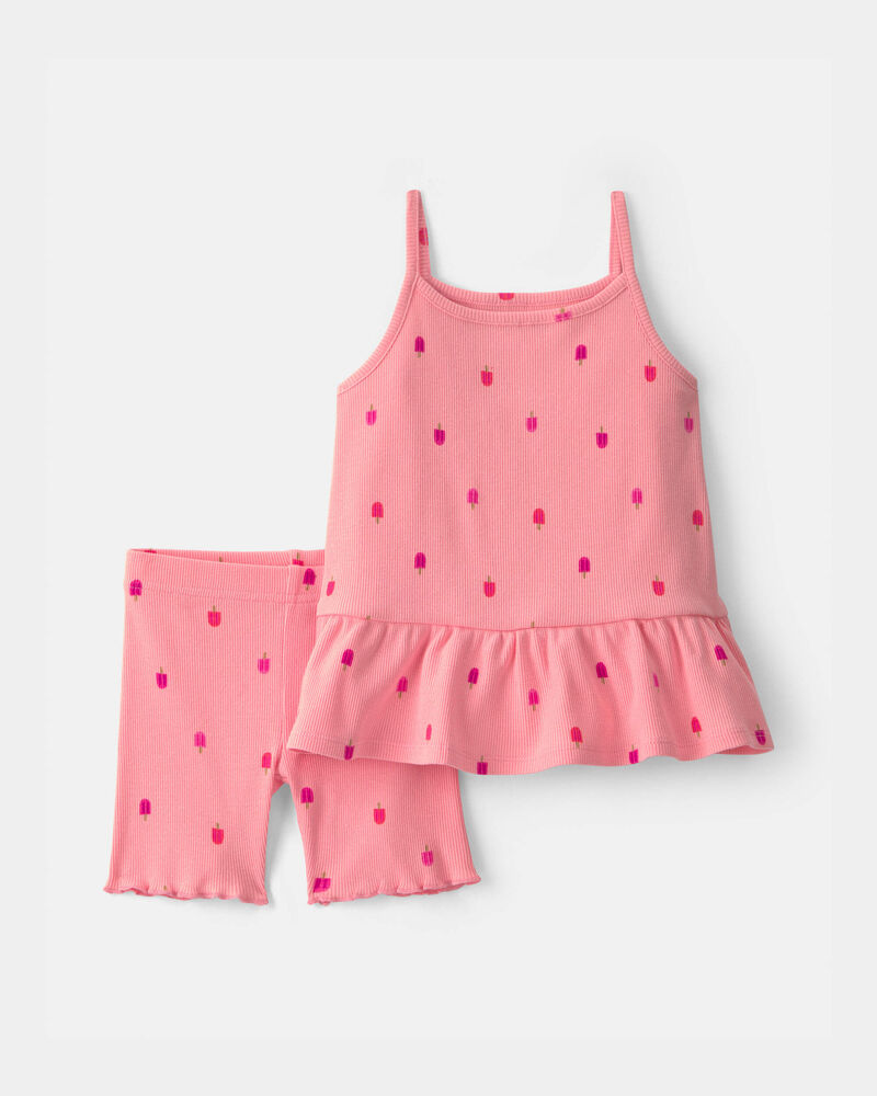 Toddler Girl 2-Piece Popsicle Top & Short Set - Pink, image 1 of 3 slides