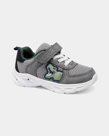 Toddler Boy Dinosaur Athletic Sneakers - Grey/White, 