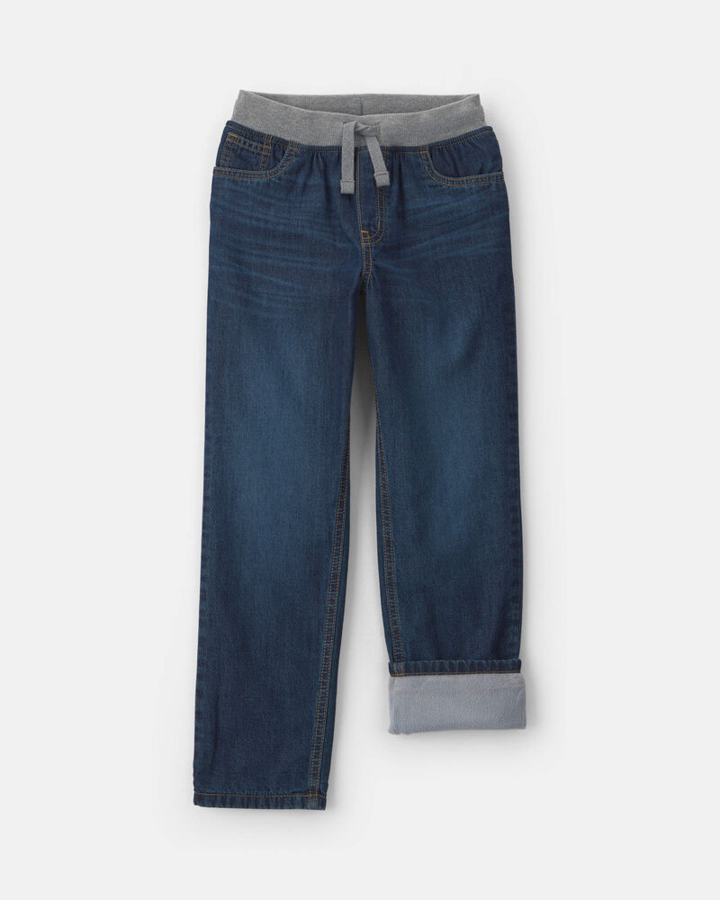 Boys Denim Pull-On Jeans - Dark Wash, image 3 of 5 slides