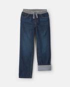 Boys Denim Pull-On Jeans - Dark Wash, image 3 of 5 slides