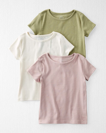 3-Pack Organic Cotton Rib T-Shirts, 