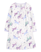 Kid Unicorn Fleece Nightgown, image 1 of 3 slides