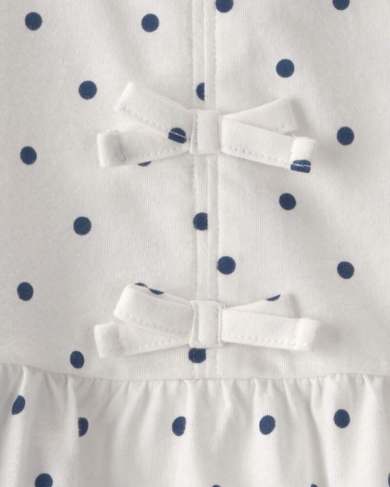 Toddler Girl 2-Piece Polka Dots Top & Short Set - Blue/White, image 3 of 4 slides