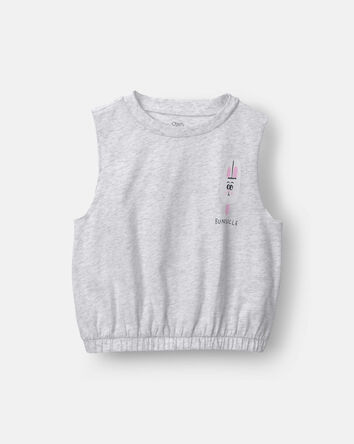 Toddler Girl 'Bunsicle' Elastic Waist Tank - Heather Grey, 