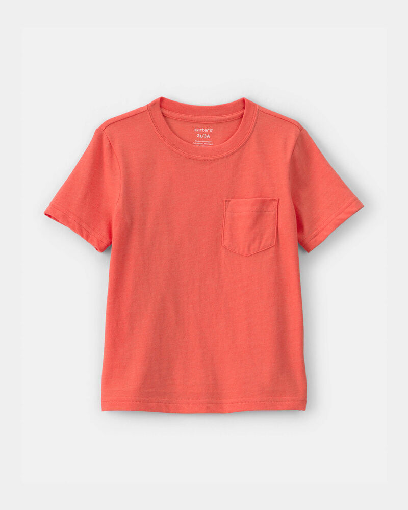 Toddler Solid Pocket T-Shirt - Orange, image 1 of 3 slides