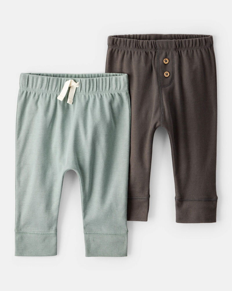 Bébé Emballage de 2 pantalons à enfiler en coton, image 1 sur 6 diapositives