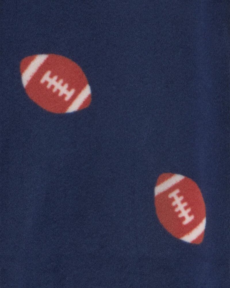 Toddler Boy 1-Piece Football DreamPlush Snug Fit Footed Pyjama - Navy Blue, image 3 of 5 slides