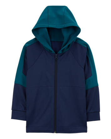 Kid Colourblock Active Mesh Knit Jacket - Navy, 