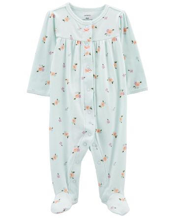Floral Snap-Up Footie Sleeper Pyjamas, 