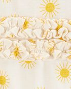 Baby Sun Cotton Short-Sleeve Romper - Cream, image 3 of 4 slides