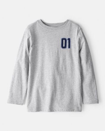 Boys Motorcycle Long-Sleeve Graphic Tee - Grey, 