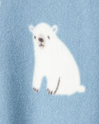 Toddler Boy 1-Piece Polar Bear Fleece Footie Pyjama - Blue, image 2 of 4 slides