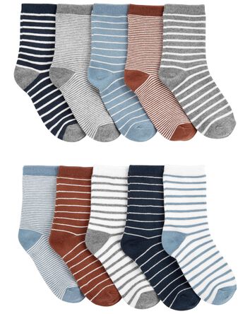Kid 10-Pack Striped Socks, 